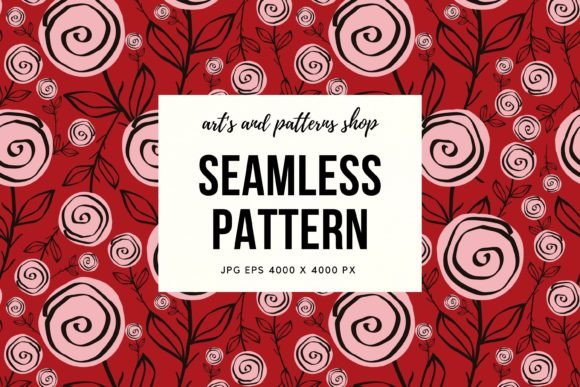 Download Gentle Red Pattern with Rose Flowers - Red pattern Collection