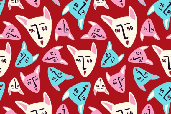 Download Red Pattern with Cats - Red pattern Collection