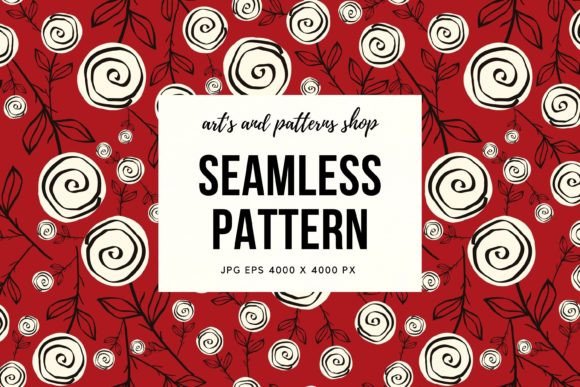 Download Red Pattern with White Roses - Red pattern Collection