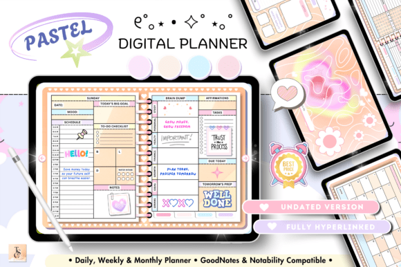 Download Undated Digital Planner Ipad Goodnotes - Digital planner Collection