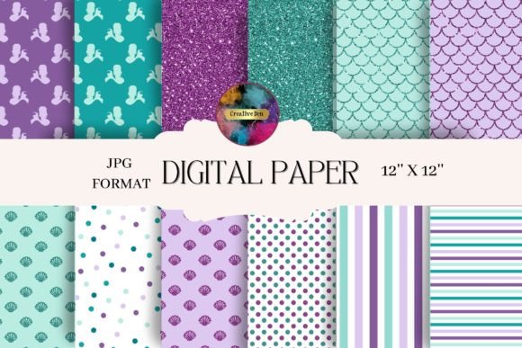 Download Mermaid Inspired Patterned Paper Pac - Red pattern Collection