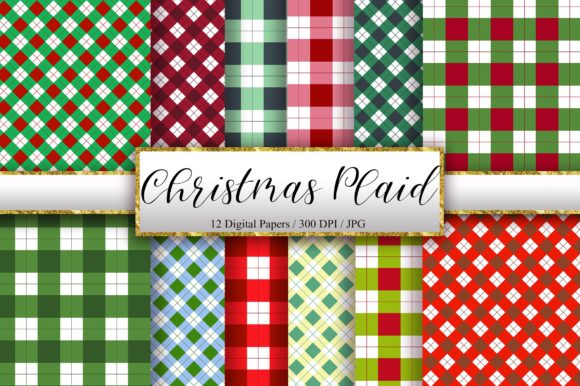 Download Christmas Plaid Background Digital Paper - Premium Resources