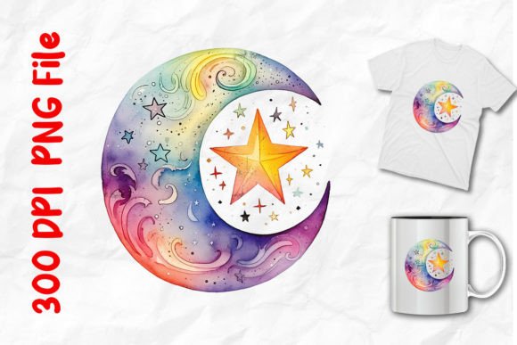 Download Rainbow Stars and Moon - Premium Resources