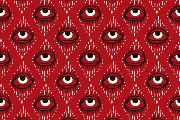 Download Red Pattern with Magical Eyes - Red pattern Collection